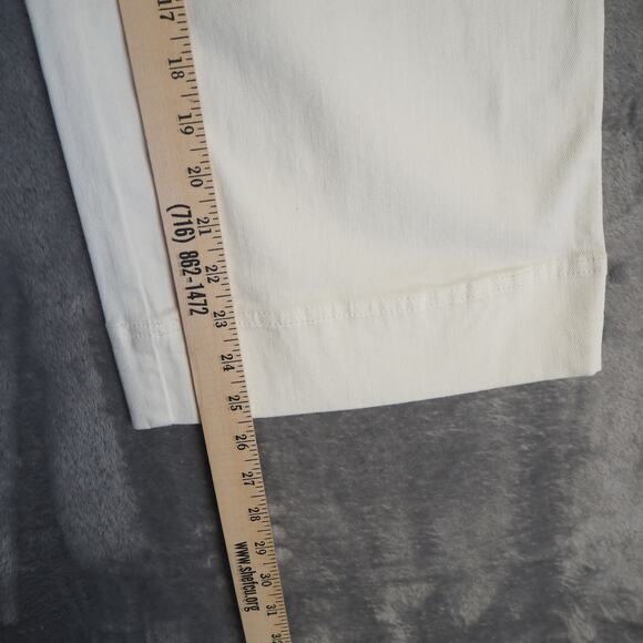 Habitat Women's Perfect Crop Jean White Sz‎ 6 Wide Leg Front Pocket Classic - Picture 4 of 9